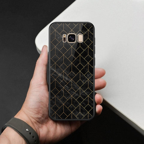 Samsung Galaxy S8 Cover - Black Marble Series  - HQ Ultra Shine Premium Infinity Glass Soft Silicon Borders Case