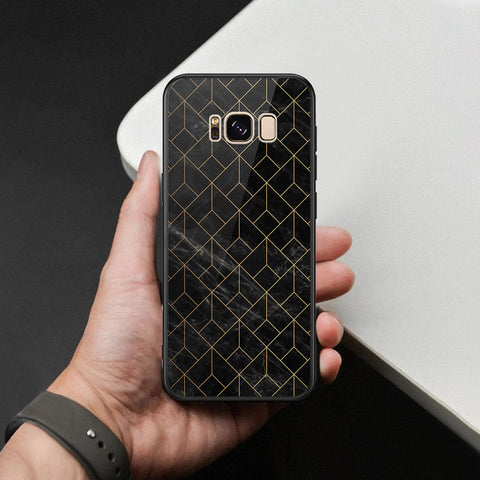 Samsung Galaxy S8 Plus Cover - Black Marble Series  - HQ Ultra Shine Premium Infinity Glass Soft Silicon Borders Case
