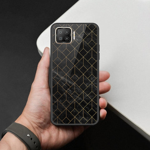 Oppo A73 Cover - Black Marble Series  - HQ Ultra Shine Premium Infinity Glass Soft Silicon Borders Case