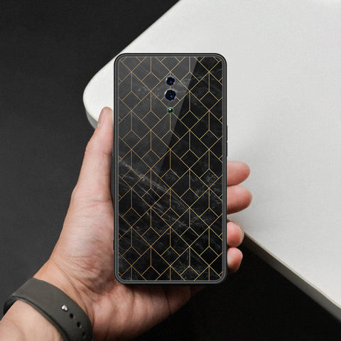 Oppo Reno Cover - Black Marble Series  - HQ Ultra Shine Premium Infinity Glass Soft Silicon Borders Case