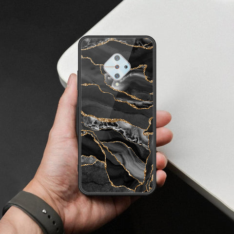 Vivo S1 Pro Cover - Black Marble Series  - HQ Ultra Shine Premium Infinity Glass Soft Silicon Borders Case