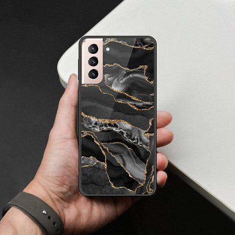 Samsung Galaxy S21 Plus 5G Cover - Black Marble Series  - HQ Ultra Shine Premium Infinity Glass Soft Silicon Borders Case
