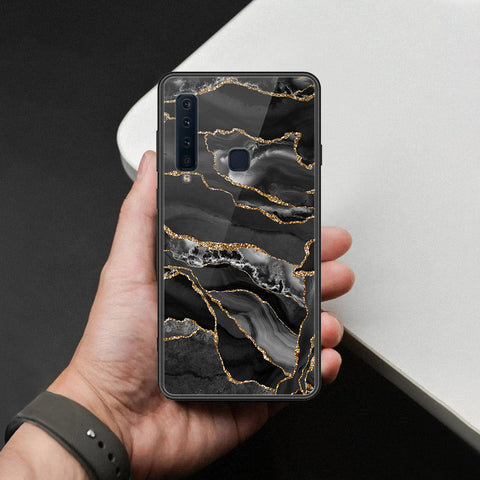 Samsung Galaxy A9 Star Pro Cover - Black Marble Series  - HQ Ultra Shine Premium Infinity Glass Soft Silicon Borders Case