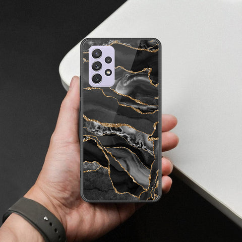 Samsung Galaxy A72 Cover - Black Marble Series  - HQ Ultra Shine Premium Infinity Glass Soft Silicon Borders Case