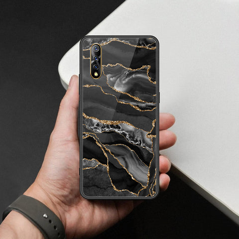 vivo Z5 Cover - Black Marble Series  - HQ Ultra Shine Premium Infinity Glass Soft Silicon Borders Case