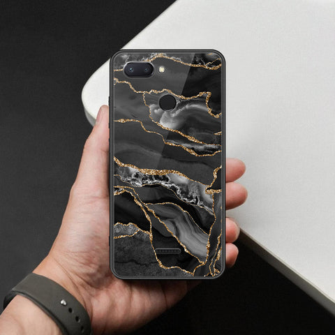 Xiaomi Redmi 6 Cover - Black Marble Series  - HQ Ultra Shine Premium Infinity Glass Soft Silicon Borders Case