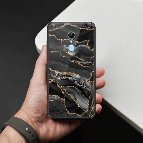 Xiaomi Redmi 5 Cover - Black Marble Series  - HQ Ultra Shine Premium Infinity Glass Soft Silicon Borders Case