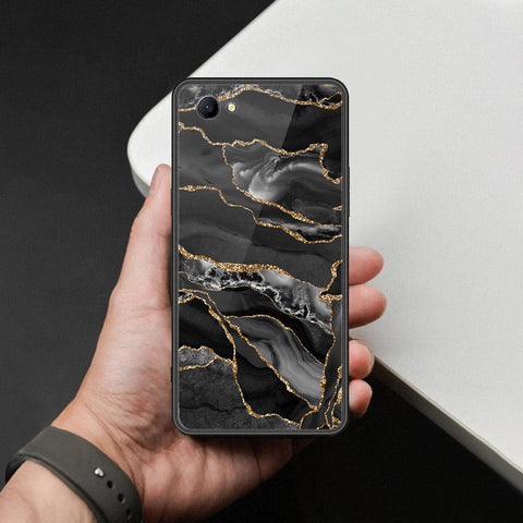 Oppo A3 Cover - Black Marble Series  - HQ Ultra Shine Premium Infinity Glass Soft Silicon Borders Case