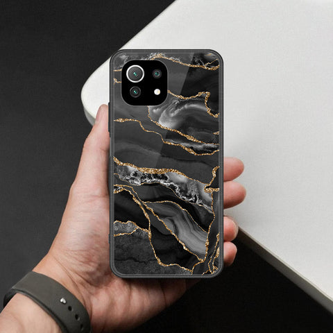 Xiaomi Mi 11 Lite 5G Cover - Black Marble Series  - HQ Ultra Shine Premium Infinity Glass Soft Silicon Borders Case