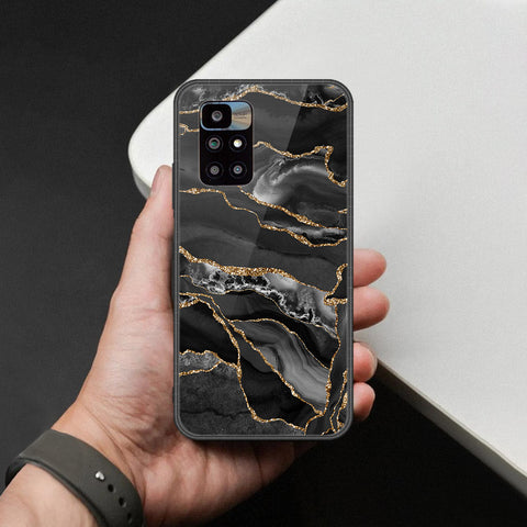 Xiaomi Redmi 10 Cover - Black Marble Series  - HQ Ultra Shine Premium Infinity Glass Soft Silicon Borders Case