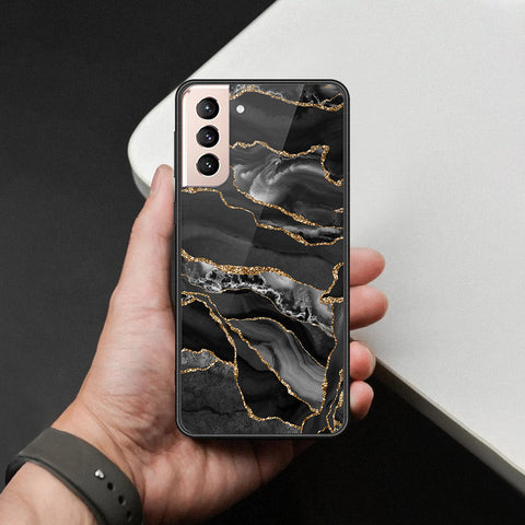 Samsung Galaxy S22 Plus 5G Cover - Black Marble Series  - HQ Ultra Shine Premium Infinity Glass Soft Silicon Borders Case