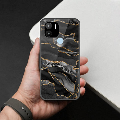 Xiaomi Poco C50 Cover - Black Marble Series  - HQ Ultra Shine Premium Infinity Glass Soft Silicon Borders Case