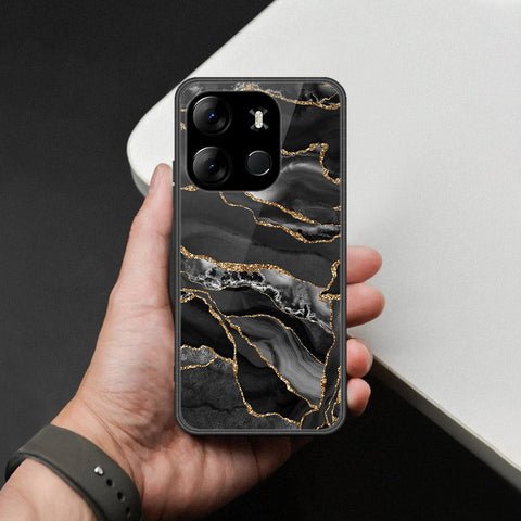 Tecno Spark Go 2023 Cover - Black Marble Series  - HQ Ultra Shine Premium Infinity Glass Soft Silicon Borders Case
