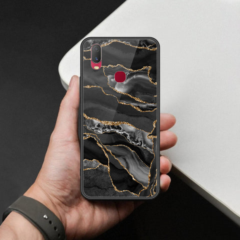 Vivo Y11 2019 Cover - Black Marble Series  - HQ Ultra Shine Premium Infinity Glass Soft Silicon Borders Case
