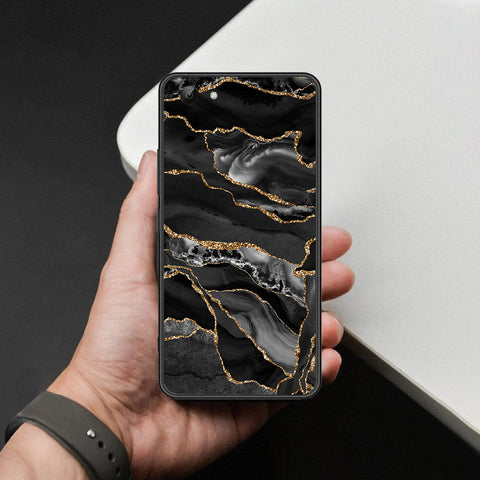 Vivo Y81 Cover - Black Marble Series  - HQ Ultra Shine Premium Infinity Glass Soft Silicon Borders Case