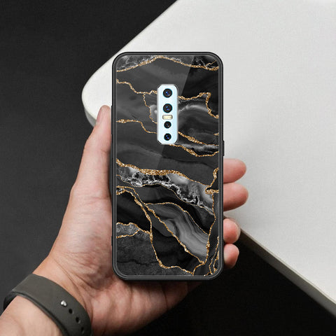 Vivo V17 Pro Cover - Black Marble Series  - HQ Ultra Shine Premium Infinity Glass Soft Silicon Borders Case