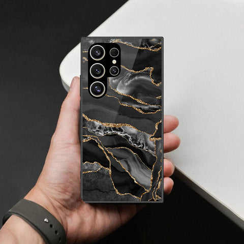 Samsung Galaxy S26 Ultra Cover - Black Marble Series  - HQ Ultra Shine Premium Infinity Glass Soft Silicon Borders Case