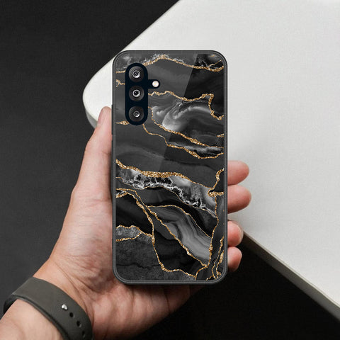 Samsung Galaxy A17 Cover - Black Marble Series  - HQ Ultra Shine Premium Infinity Glass Soft Silicon Borders Case