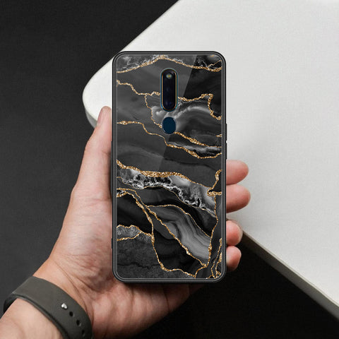 Oppo R19 Cover - Black Marble Series  - HQ Ultra Shine Premium Infinity Glass Soft Silicon Borders Case