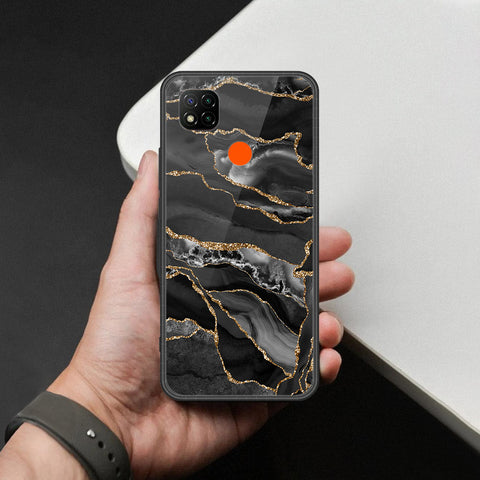Xiaomi Poco C3 Cover - Black Marble Series  - HQ Ultra Shine Premium Infinity Glass Soft Silicon Borders Case