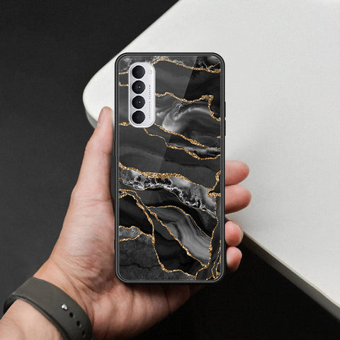 Oppo Reno 4 Pro Cover - Black Marble Series  - HQ Ultra Shine Premium Infinity Glass Soft Silicon Borders Case