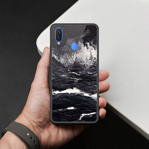 Huawei Enjoy 9 Plus Cover - Black Marble Series  - HQ Ultra Shine Premium Infinity Glass Soft Silicon Borders Case
