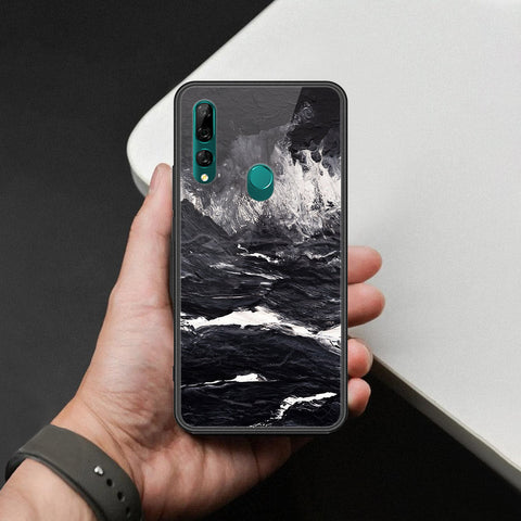 Huawei Y9 Prime 2019 Cover - Black Marble Series  - HQ Ultra Shine Premium Infinity Glass Soft Silicon Borders Case