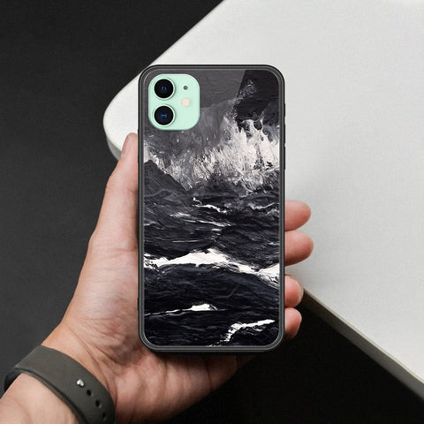 iPhone 11 - Black Marble Series  - HQ Ultra Shine Premium Infinity Glass Soft Silicon Borders Case
