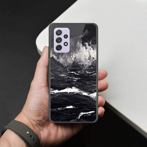 Samsung Galaxy A72 Cover - Black Marble Series  - HQ Ultra Shine Premium Infinity Glass Soft Silicon Borders Case