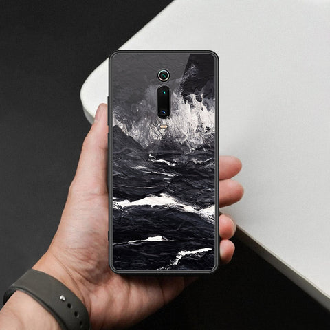 Xiaomi Mi 9T Cover - Black Marble Series  - HQ Ultra Shine Premium Infinity Glass Soft Silicon Borders Case