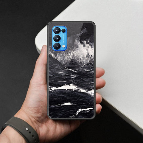 Oppo Reno 5 Pro 5G Cover - Black Marble Series  - HQ Ultra Shine Premium Infinity Glass Soft Silicon Borders Case