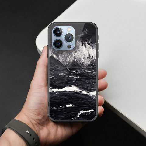 iPhone 13 Pro Cover - Black Marble Series  - HQ Ultra Shine Premium Infinity Glass Soft Silicon Borders Case