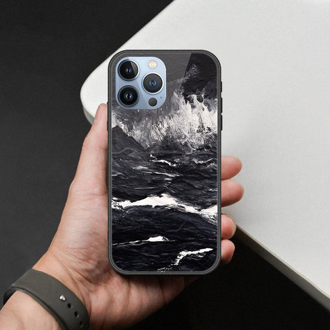 iPhone 13 Pro Max Cover - Black Marble Series  - HQ Ultra Shine Premium Infinity Glass Soft Silicon Borders Case