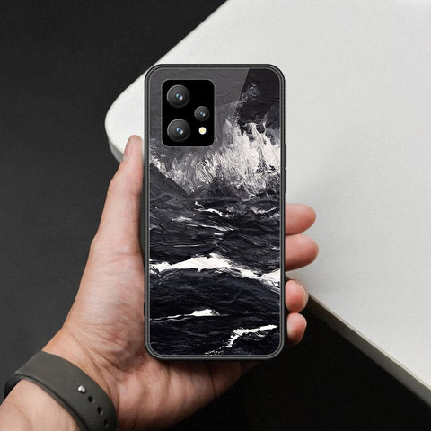 Realme 9 4G Cover - Black Marble Series  - HQ Ultra Shine Premium Infinity Glass Soft Silicon Borders Case