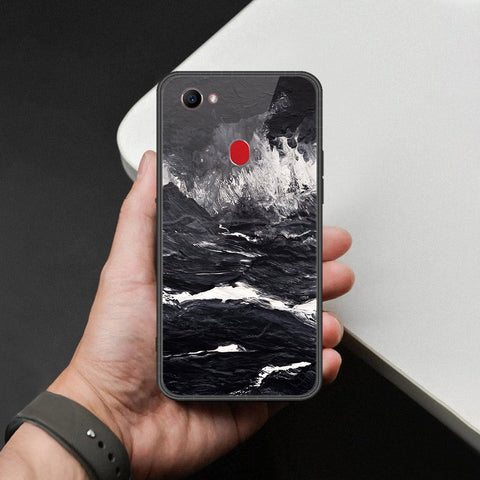 Oppo F7 Cover - Black Marble Series  - HQ Ultra Shine Premium Infinity Glass Soft Silicon Borders Case