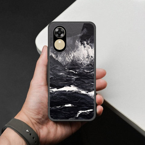 Oppo A17k Cover - Black Marble Series  - HQ Ultra Shine Premium Infinity Glass Soft Silicon Borders Case