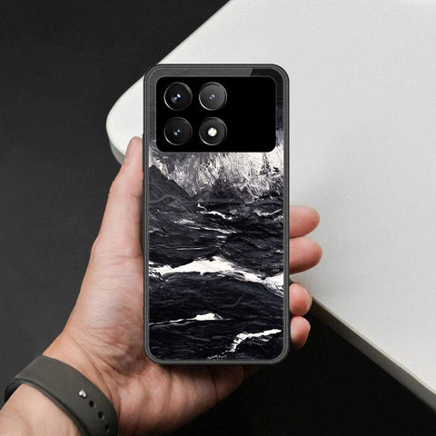 Xiaomi Poco X6 Pro Cover - Black Marble Series  - HQ Ultra Shine Premium Infinity Glass Soft Silicon Borders Case