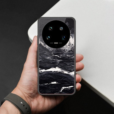 Xiaomi 14 Ultra Cover - Black Marble Series  - HQ Ultra Shine Premium Infinity Glass Soft Silicon Borders Case