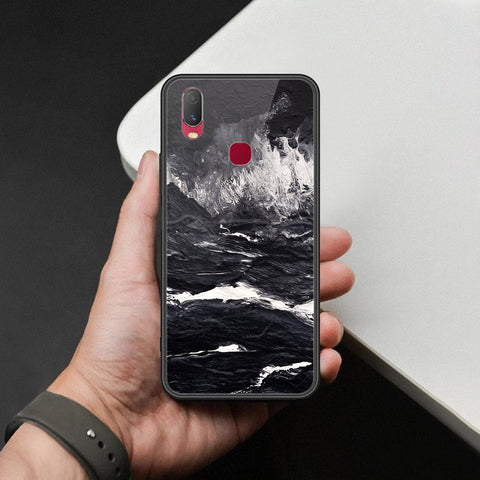 Vivo Y11 2019 Cover - Black Marble Series  - HQ Ultra Shine Premium Infinity Glass Soft Silicon Borders Case