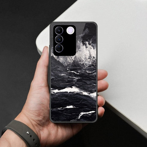 Vivo S16e Cover - Black Marble Series  - HQ Ultra Shine Premium Infinity Glass Soft Silicon Borders Case