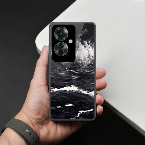 Oppo Reno 11F 5G Cover - Black Marble Series  - HQ Ultra Shine Premium Infinity Glass Soft Silicon Borders Case