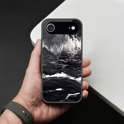 iPhone 18 Air - Black Marble Series  - HQ Ultra Shine Premium Infinity Glass Soft Silicon Borders Case