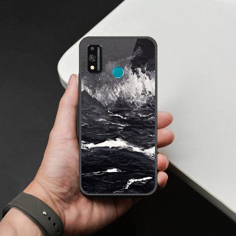 Huawei Honor 9 Lite - Black Marble Series  - HQ Ultra Shine Premium Infinity Glass Soft Silicon Borders Case