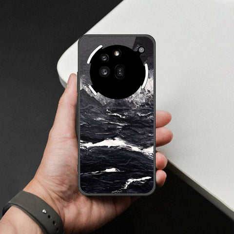 Nothing Phone 3a Pro Cover - Black Marble Series  - HQ Ultra Shine Premium Infinity Glass Soft Silicon Borders Case