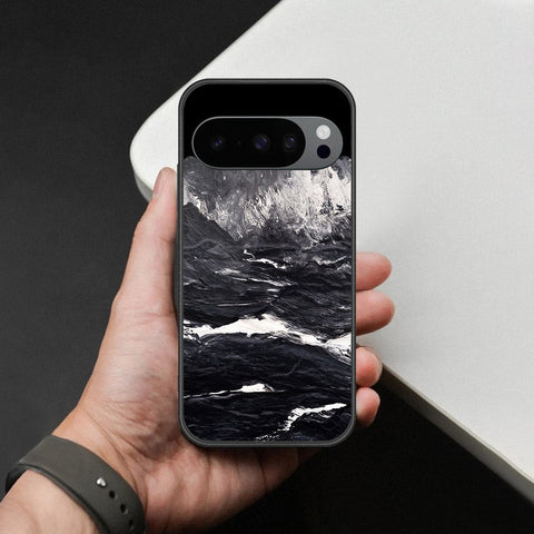 Google Pixel 10 Pro Cover - Black Marble Series  - HQ Ultra Shine Premium Infinity Glass Soft Silicon Borders Case