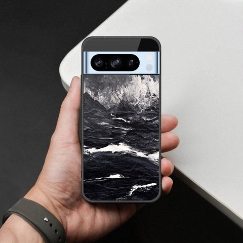 Google Pixel 8 Pro Cover - Black Marble Series  - HQ Ultra Shine Premium Infinity Glass Soft Silicon Borders Case