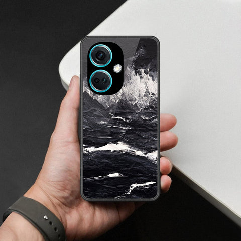 Oppo K11 Cover - Black Marble Series  - HQ Ultra Shine Premium Infinity Glass Soft Silicon Borders Case