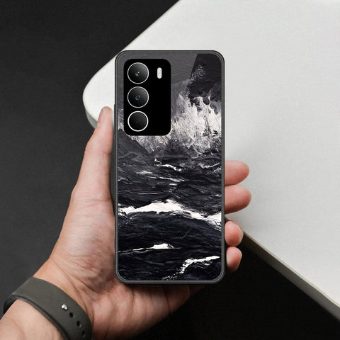 Realme Note 70T Cover - Black Marble Series  - HQ Ultra Shine Premium Infinity Glass Soft Silicon Borders Case