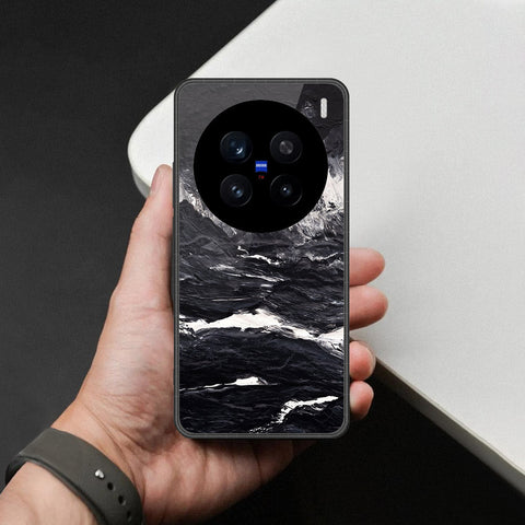 Vivo X200 Pro Cover - Black Marble Series  - HQ Ultra Shine Premium Infinity Glass Soft Silicon Borders Case