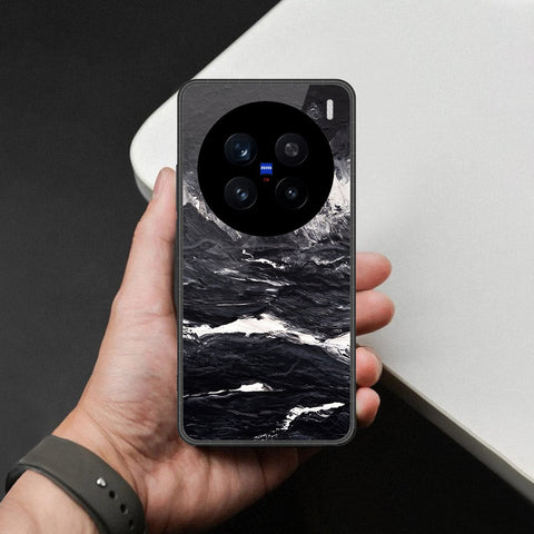 Vivo V7 Plus Cover - Black Marble Series  - HQ Ultra Shine Premium Infinity Glass Soft Silicon Borders Case